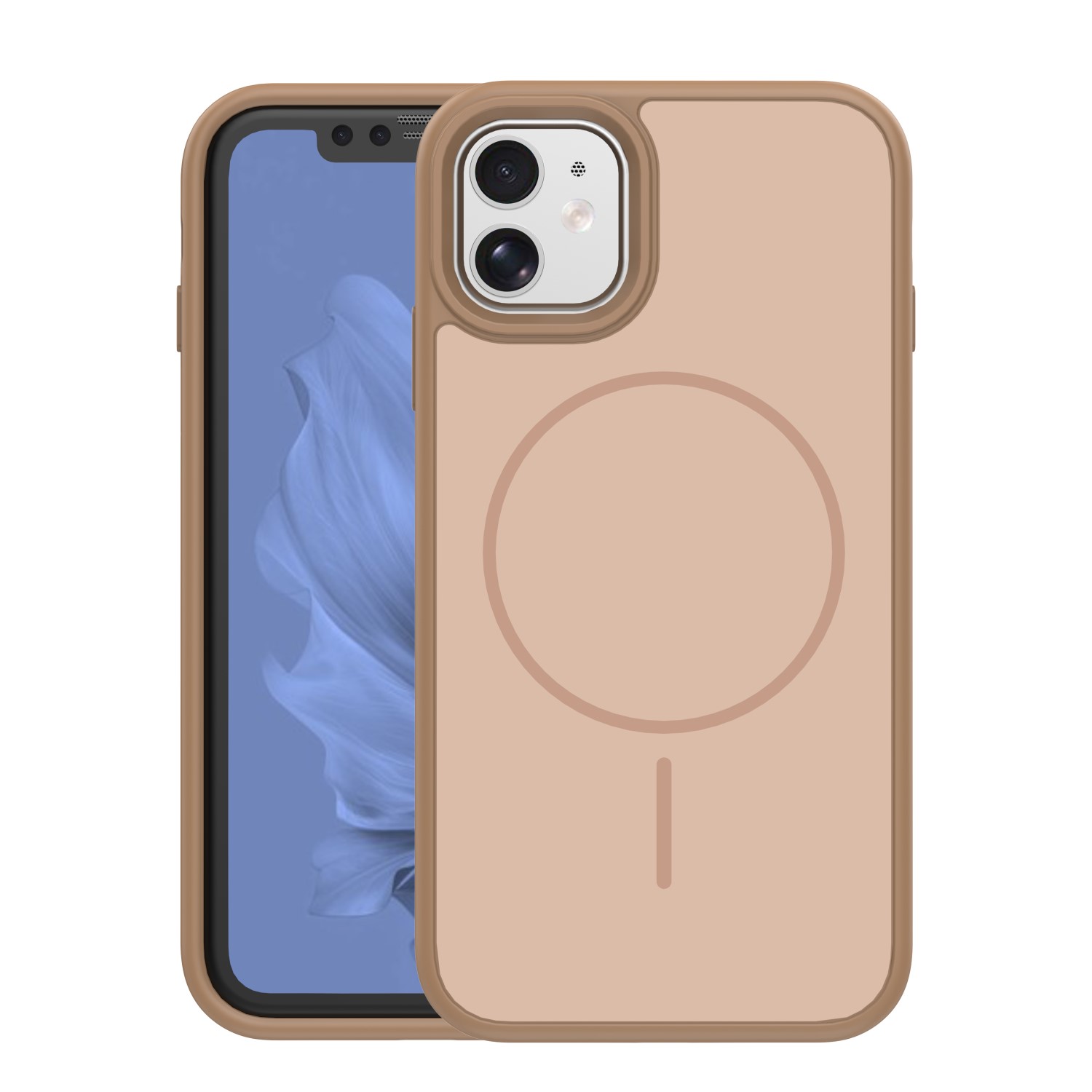 Чехол Frame Thin Mag для iPhone 11 коричневый