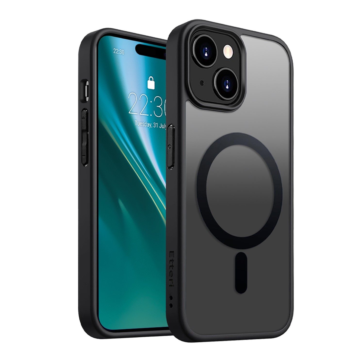 Etteri matētais magnētiskais viedtālruņa apvalks iPhone 14 6,1 - melns