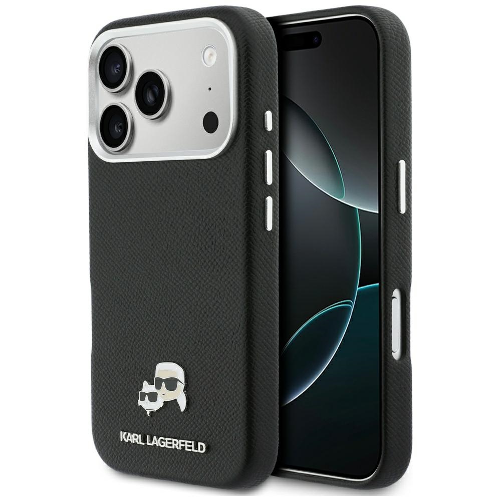 Karl Lagerfeld maciņš iPhone 17 Pro 6,3", HC MAGSAFE PU FW ar K&C galvas emblēmu, melns