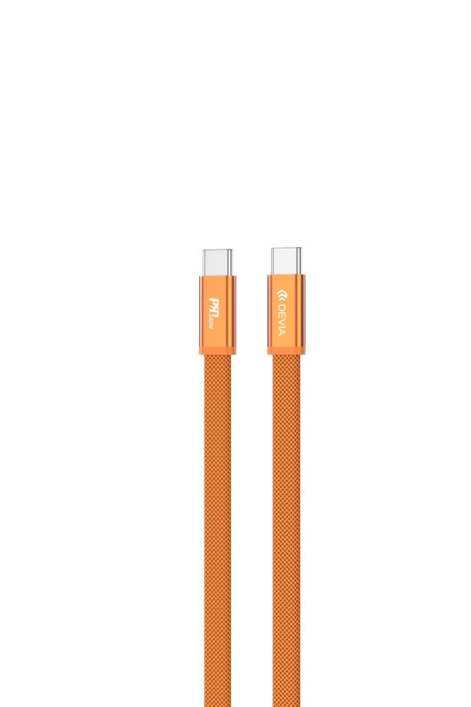 Devia Ultra3 usb-c PD 240W Metal Woven Flat Fast Charging Cable 1,5 m orange