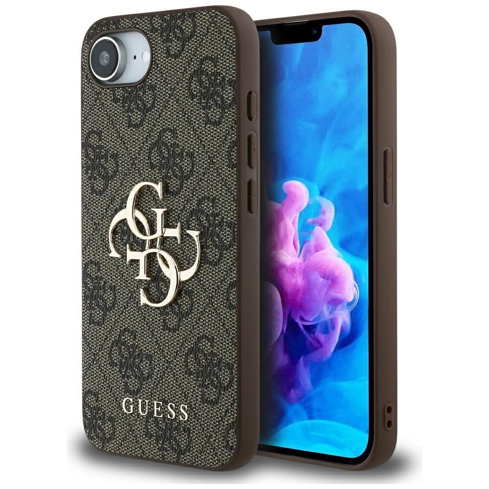 Guess 4G Big Logo apvalks iPhone 16e - Brūns