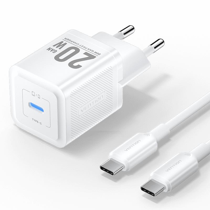 Vention TZ-FEPW0-EU-01 sienas USB-C tālruņa lādētājs 20W