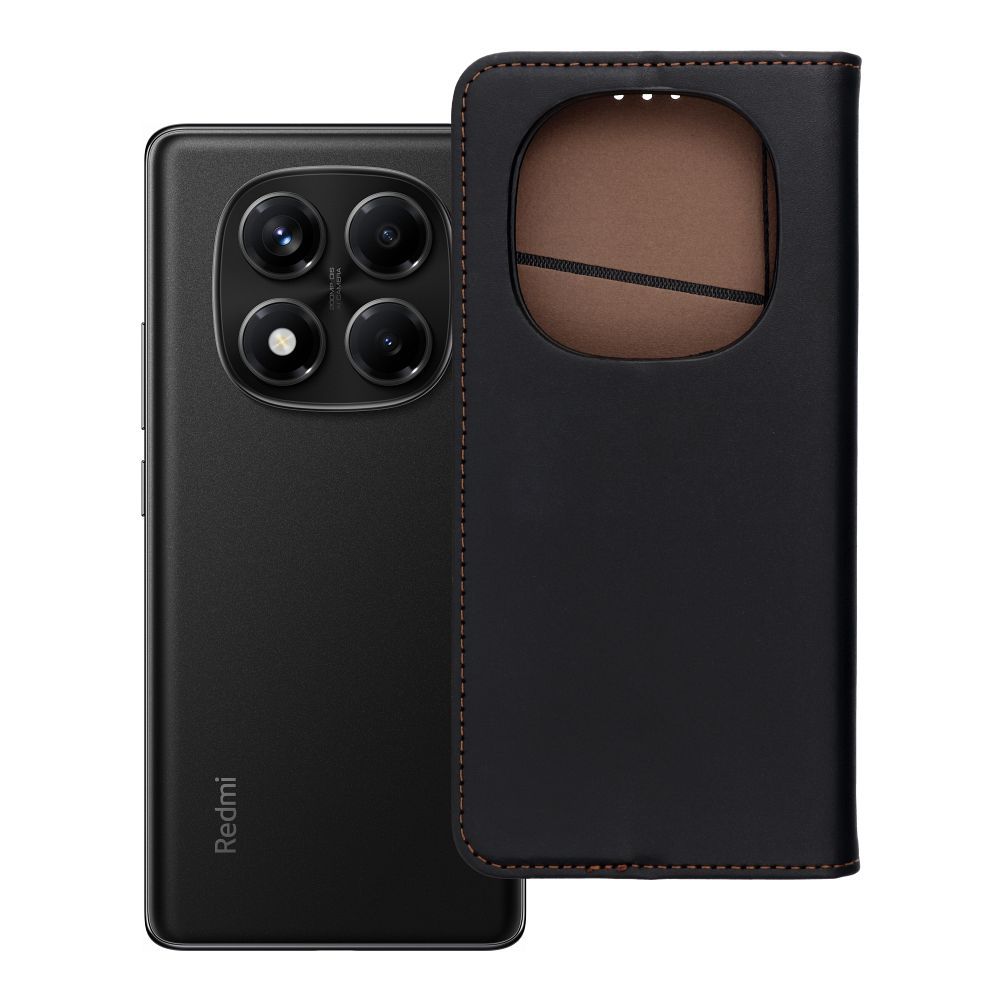 SMART PRO grāmatas tipa ādas viedtālruņa apvalks XIAOMI Redmi Note 14 PRO 4G melns