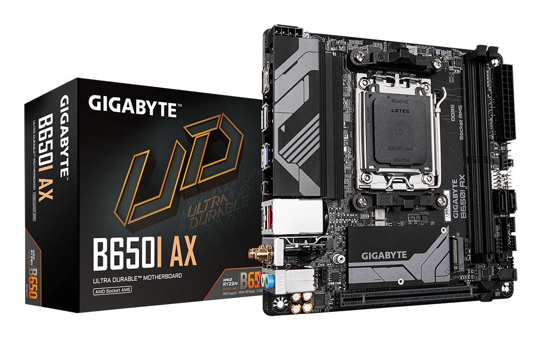 Mātesplate GIGABYTE AMD B650I mini-ITX SAM5 DDR5 Wi-Fi Bluetooth