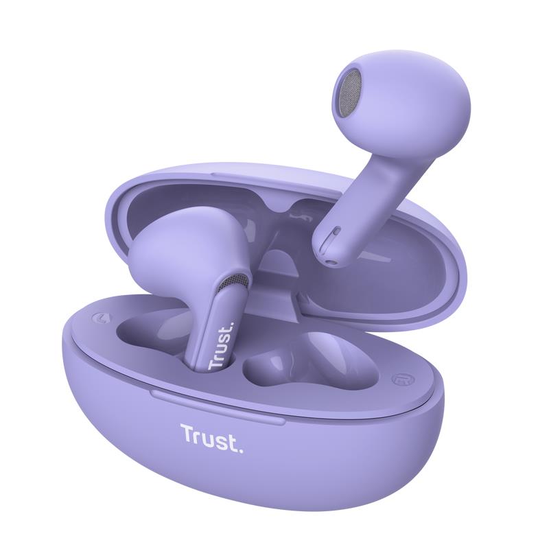TRUST YAVI bezvadu austiņas BT ENC, violetas, 25299