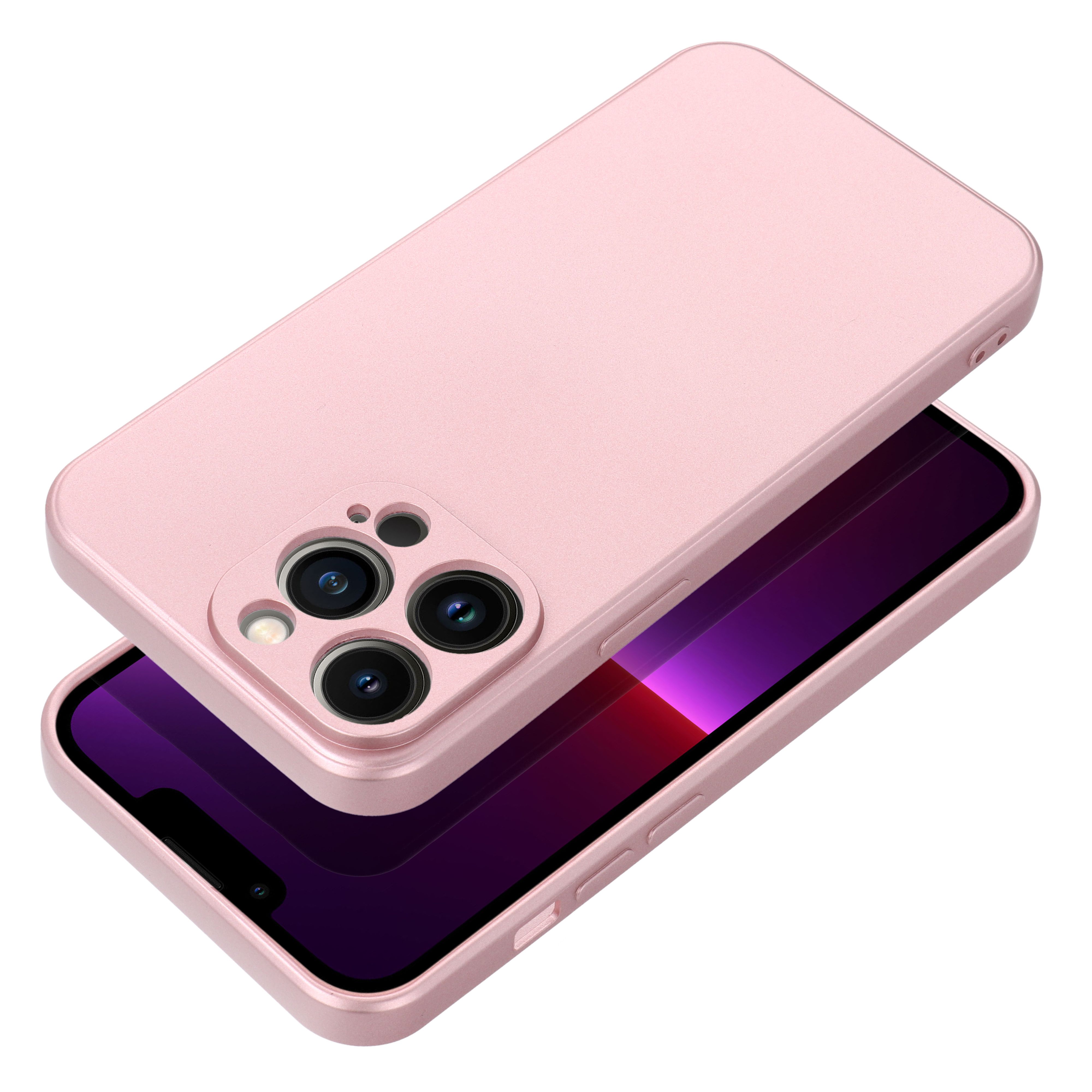Case for iPhone 17 Pro Max / 18 Pro Max (low camera edge) Metallic pink