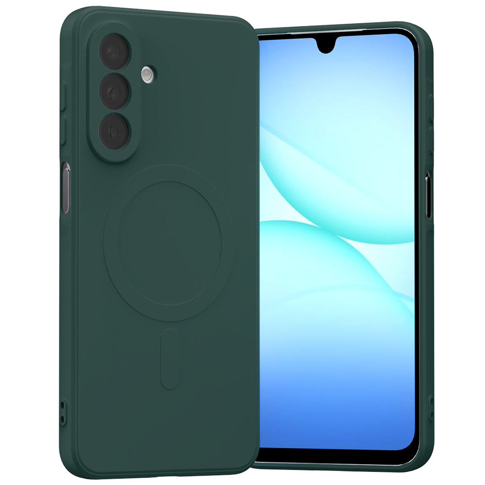 Mercury Semi-Silicone MagSafe maciņš, paredzēts Samsung Galaxy A17, zaļš