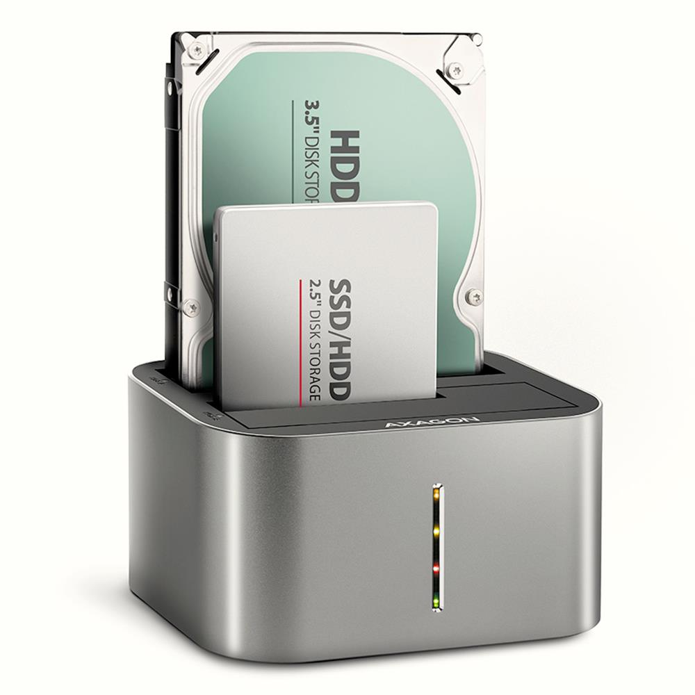 SSD PIEDERUMS DOKSTACIJA USB-C/2.5"/3.5" SATA ADSA-DC AXAGON