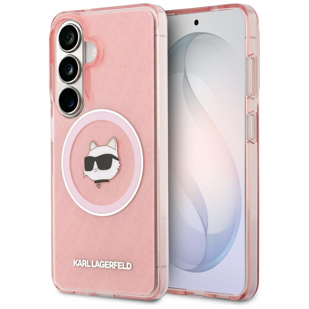 Karl Lagerfeld maciņš IML Repeated Choupette MagSafe priekš Samsung Galaxy S26 rozā