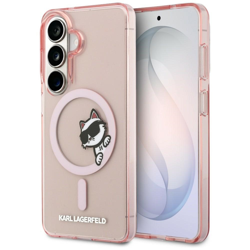 Karl Lagerfeld maciņš IML Peekaboo Choupette MagSafe priekš Samsung Galaxy S26 rozā