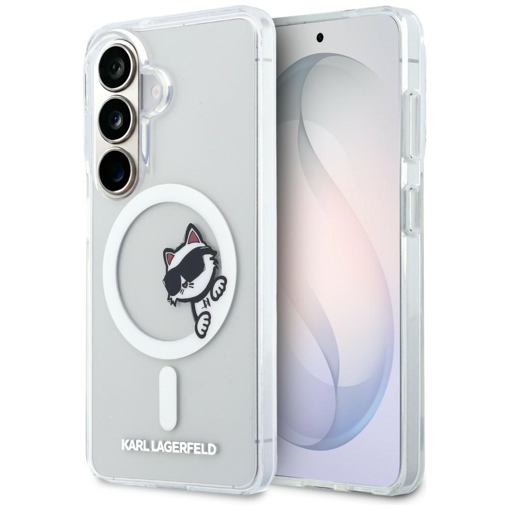 Karl Lagerfeld maciņš Magnetic IML Peekaboo Choupette priekš Samsung Galaxy S26 caurspīdīgs