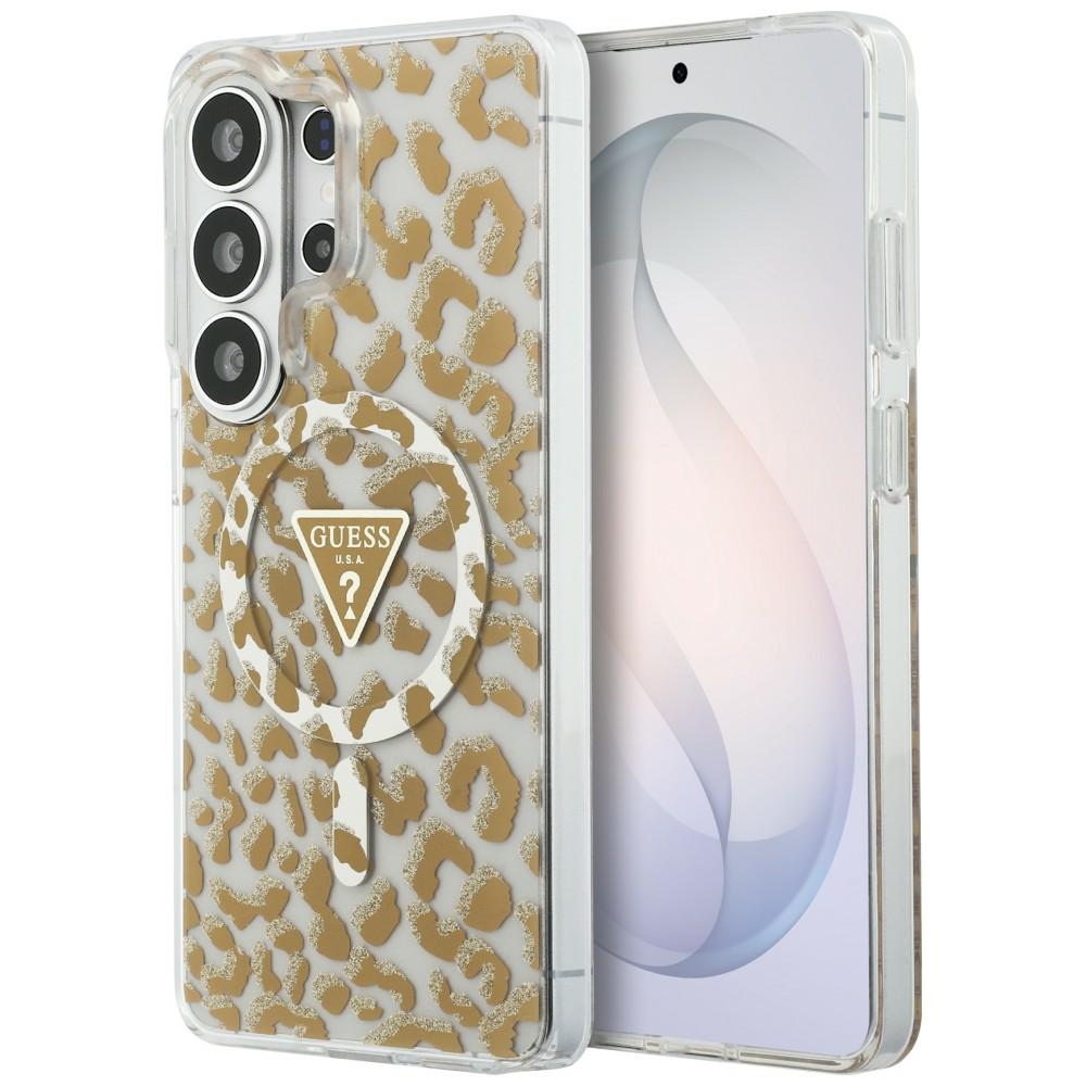 Guess maciņš IML Leopard Print Triangle MagSafe for Samsung Galaxy S26 Ultra brūns