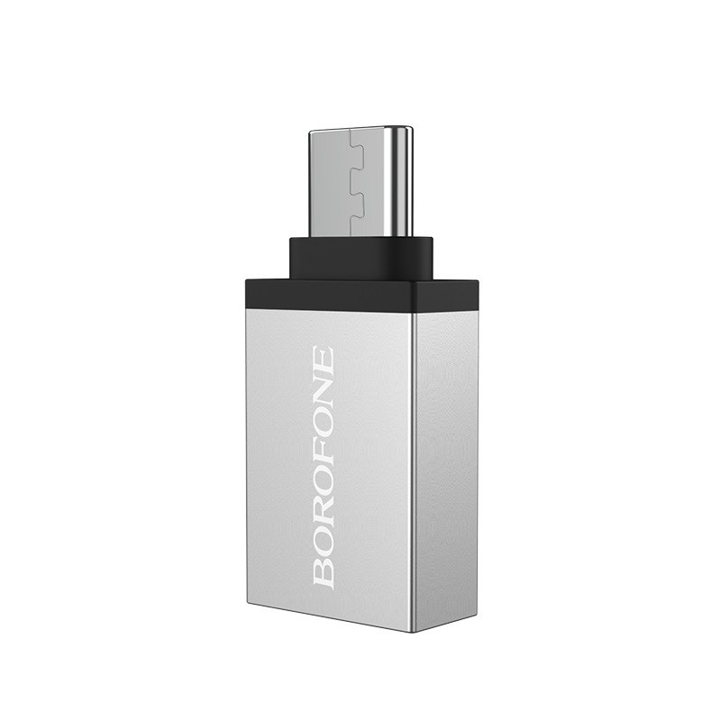 Adapter Borofone BV3 Type-C OTG grey