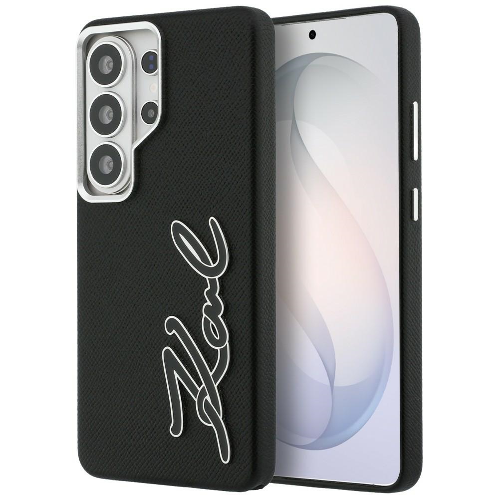Karl Lagerfeld maciņš Grained Signature Metal Resin Logo Samsung Galaxy S26 Ultra melns