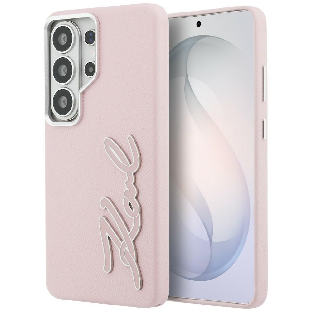 Karl Lagerfeld maciņš Grained Signature Metal Resin Logo Samsung Galaxy S26 Ultra rozā