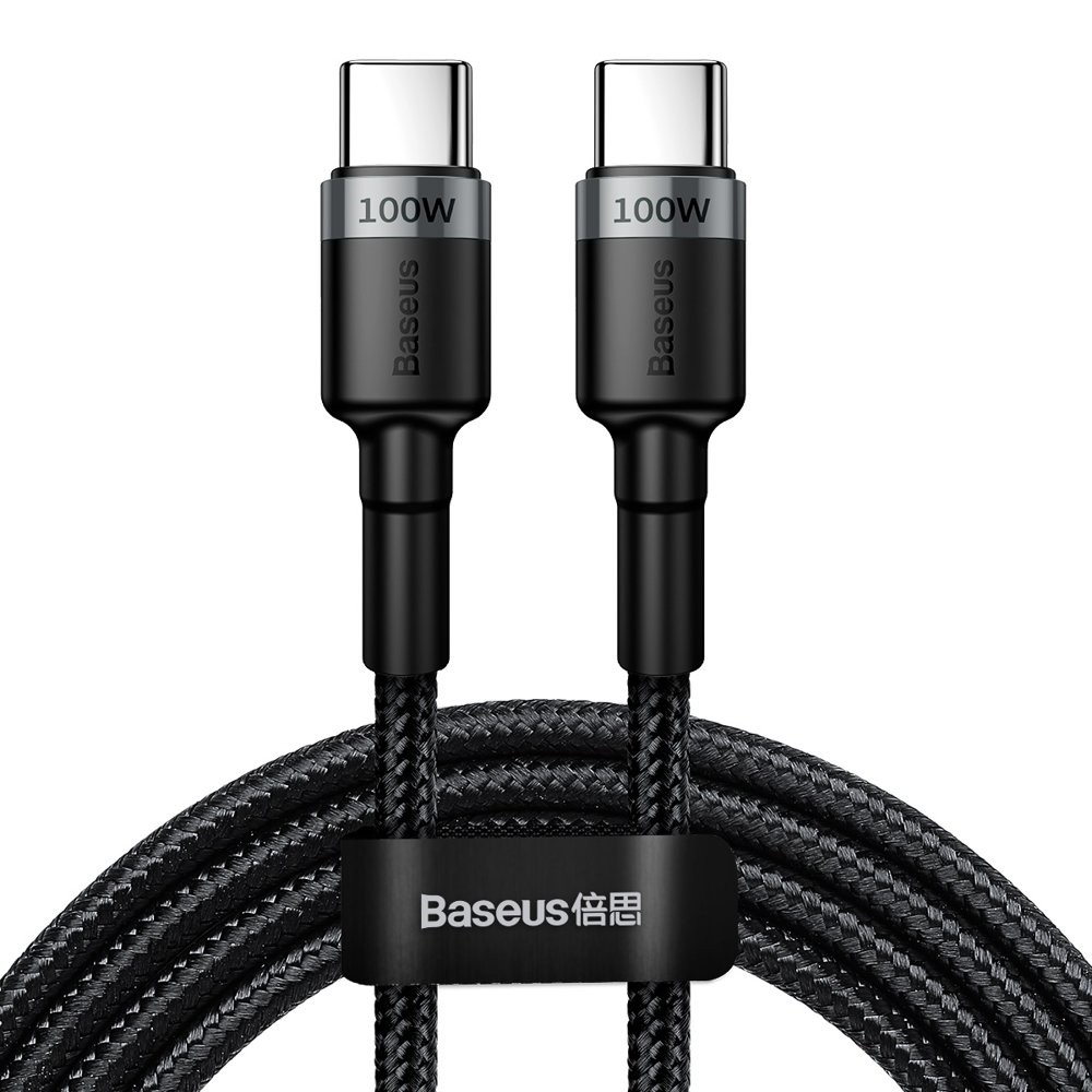 Baseus kabelis Cafule PD USB-C - USB-C 2,0 m 5A pelēks-melns 100W