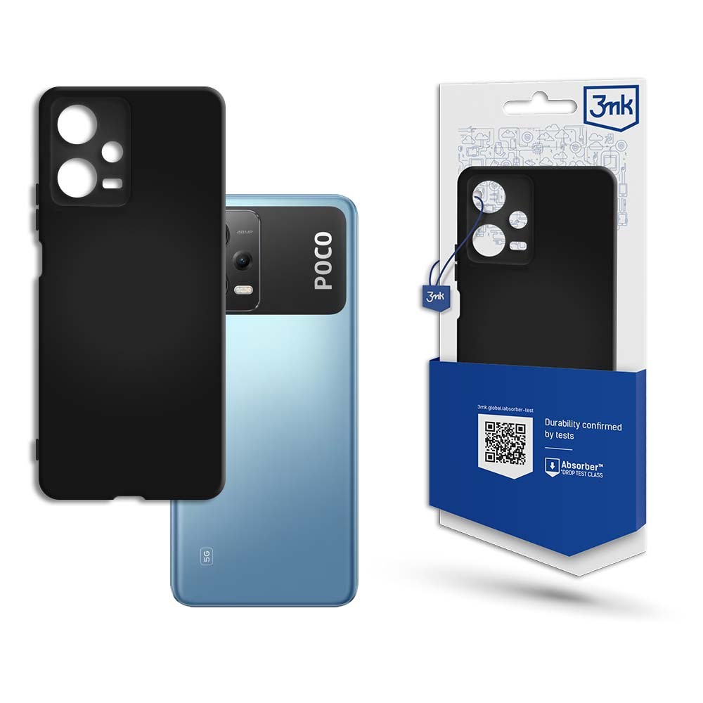 3mk matēts viedtālruņa apvalks Poco X5 5G - melns