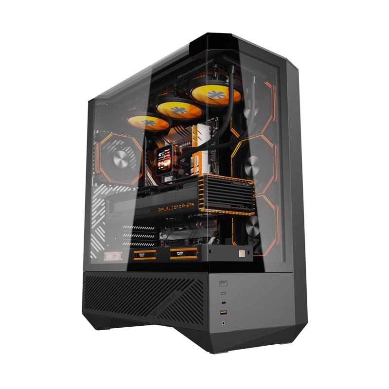Darkflash DY460 datora korpuss (melns) + 4 ARGB ventilatori