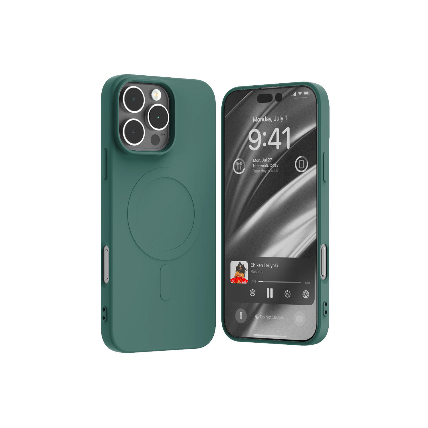 Mercury Semi-Silicone MagSafe maciņš, paredzēts iPhone 16 Pro Max (6.9), zaļš
