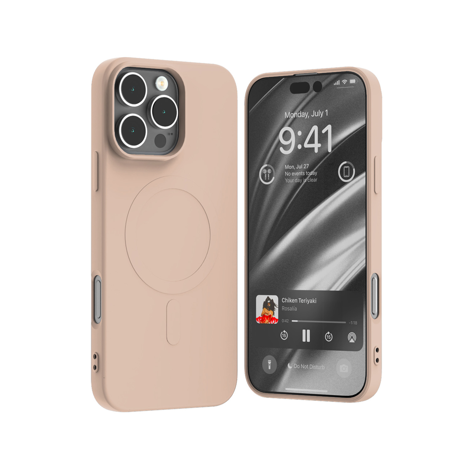 Mercury Semi-Silicone MagSafe maciņš, paredzēts iPhone 16 Pro Max (6.9), smilšu rozā