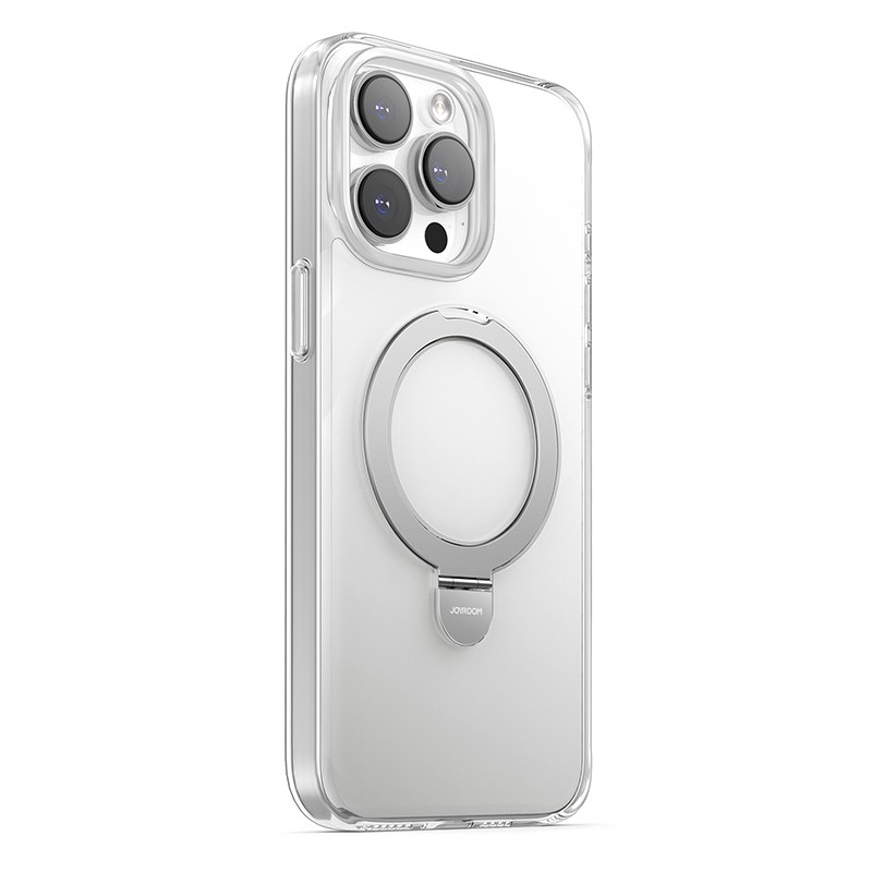 Магнитный защитный чехол с держателем Joyroom JR-BP004 для iPhone 15 Pro (прозрачный)