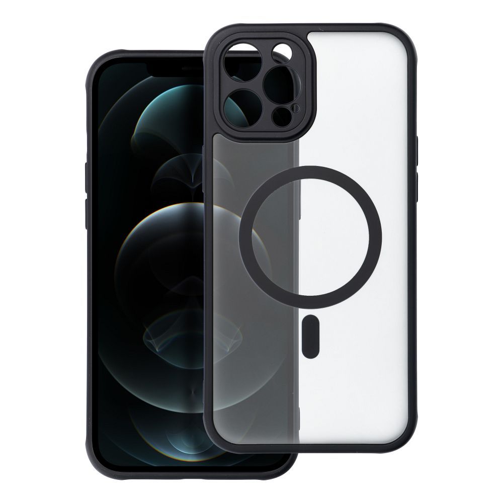 Viedtālruņa apvalks – pilnīgi matētais magnētiskais apvalks, saderīgs ar MagSafe IPHONE 12 Pro Max, melns