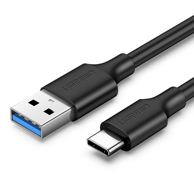 Ugreen US184 20882 USB-A 3.0 / USB-C 3A kabelis 1m - melns