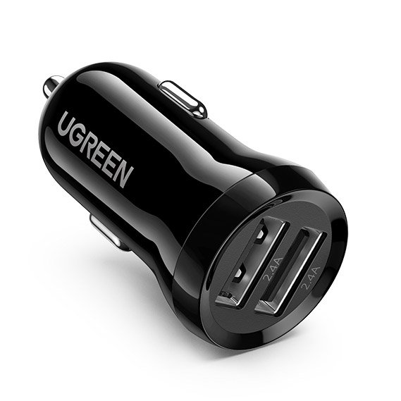 Ugreen auto lādētājs 2x USB 24W 4.8A (2x 2.4A) melns (50875)