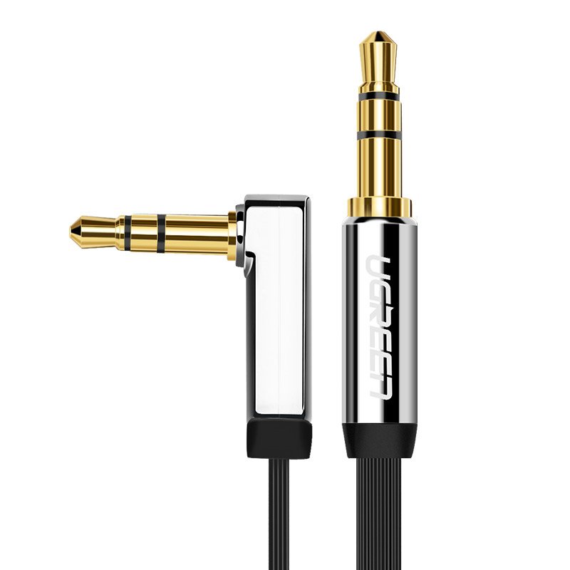 Ugreen plakans AUX audio kabelis 3.5 mm mini jack 2m sudraba (10599)