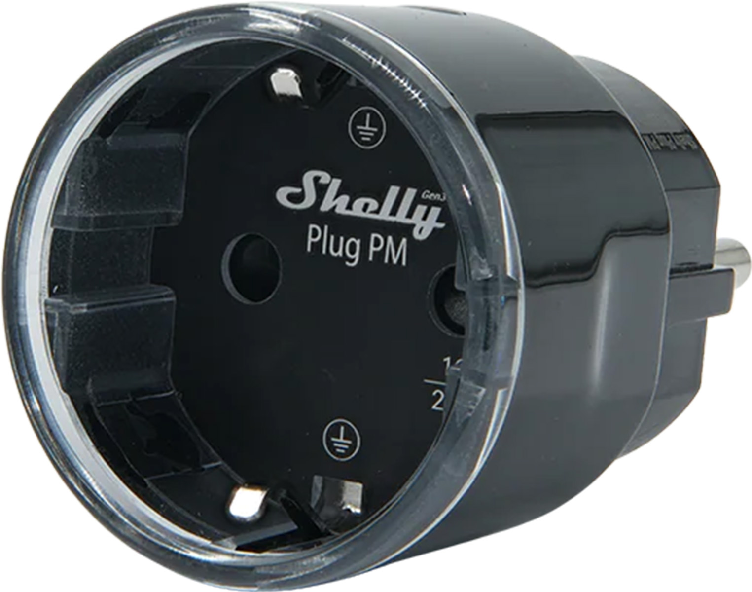 Shelly Plug PM Gen3 Matter 13A viedā kontaktligzda, melna