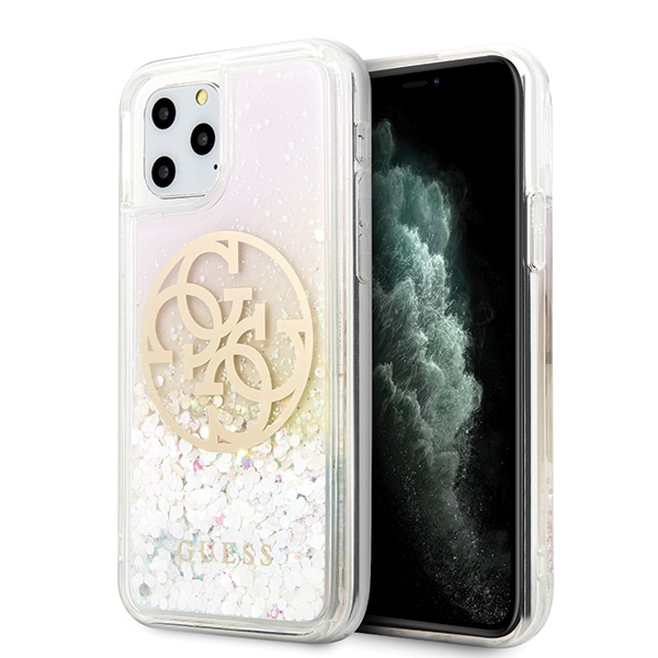 Guess GUHCN58LGIRGP iPhone 11 Pro ciets apvalks Gradient Liquid Glitter Circle Logo