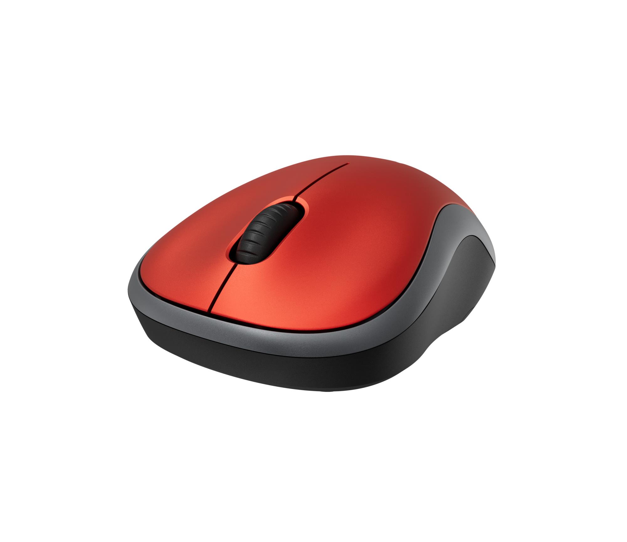 Logitech M185 bezvadu optiskā pele, sarkana