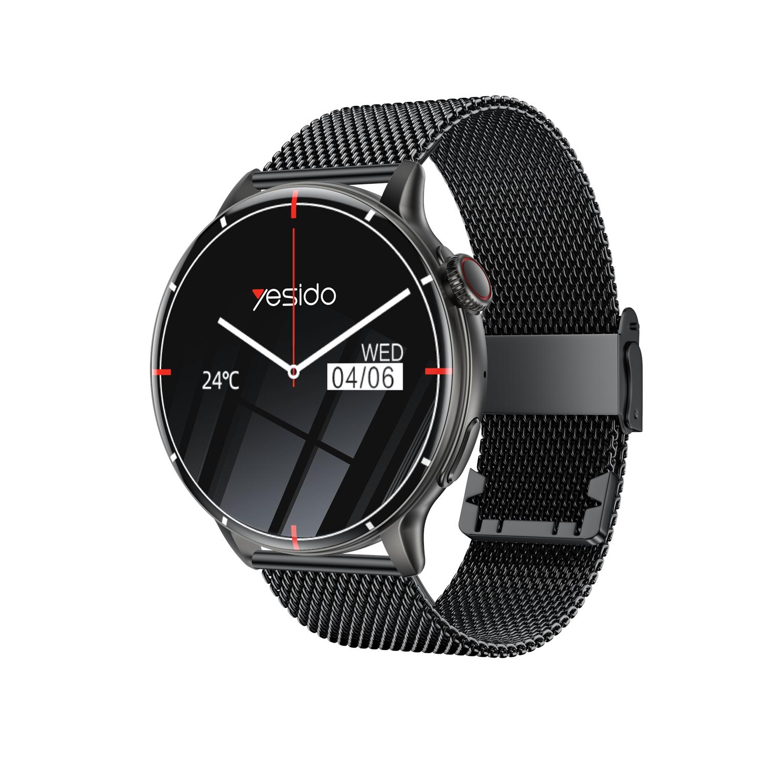 YESIDO SMARTWATCH BT 5.2 300mAh IP67 WITH 2 STRAPS melns