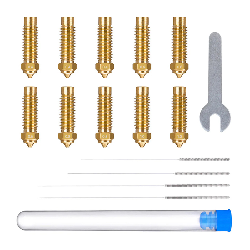 ELEGOO Neptune 4 Plus / 4 Max Misiņa sprauslu komplekts (0.4 mm x4, 0.6 mm x2, 0.8 mm x2, 1.0 mm x2)