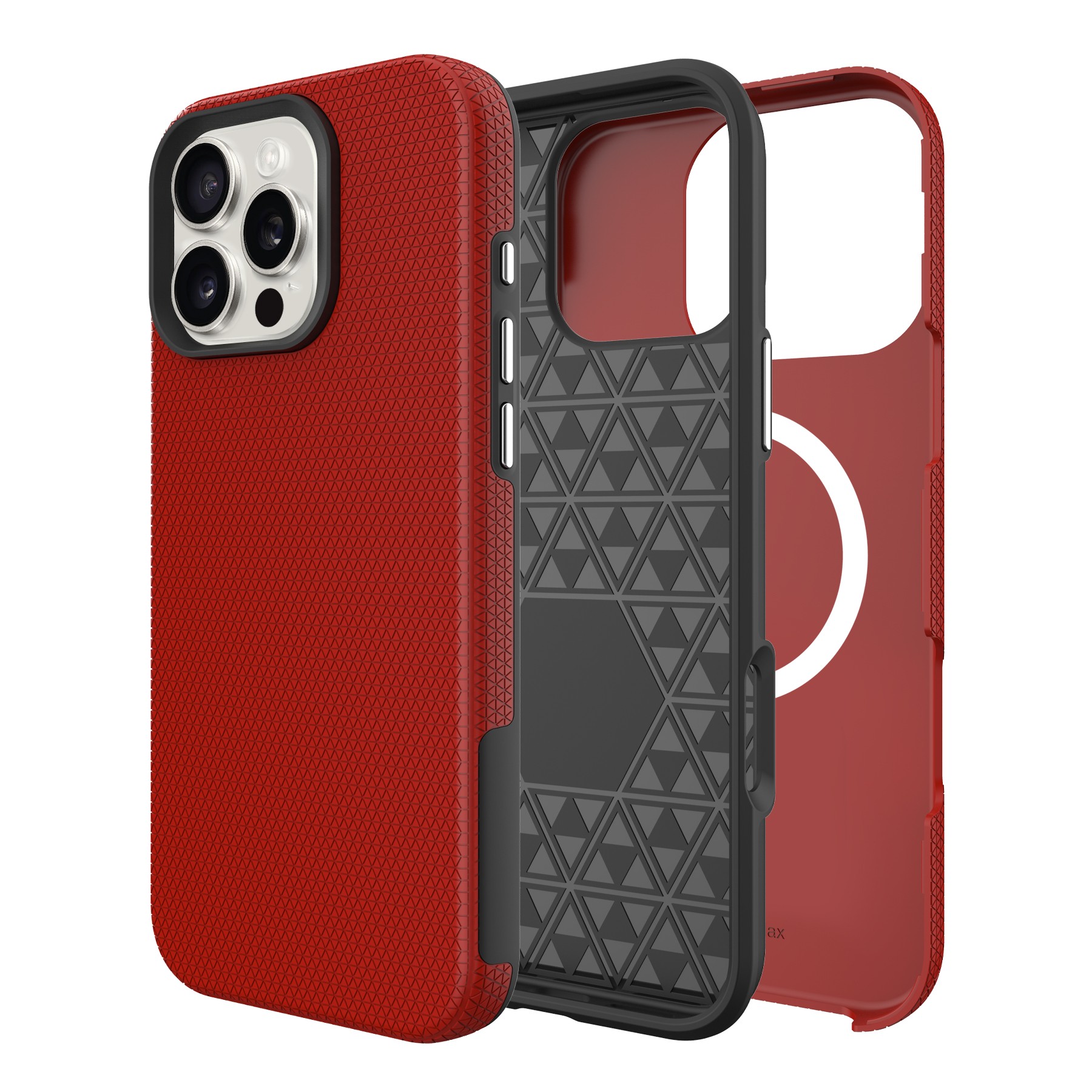 Perfectionists Trīsstūra mag koferis iPhone 15 Pro Max sarkans