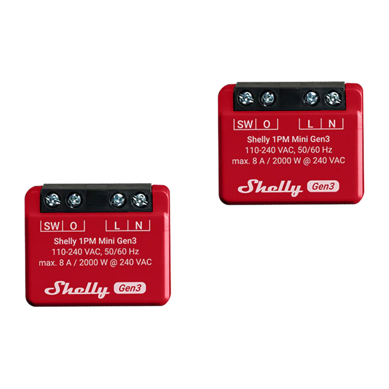 Shelly 1PM Mini Gen4 Zigbee/Matter kontrolieru komplekts (2 gab.)