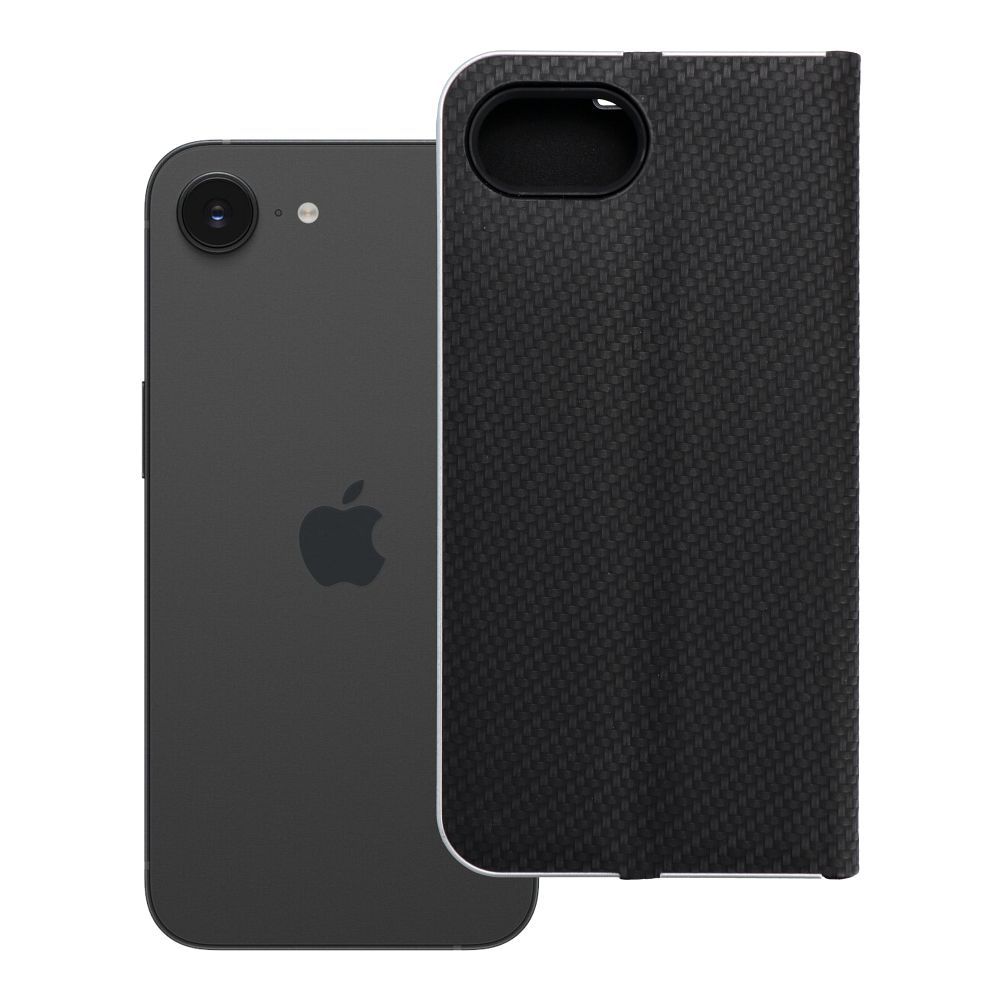 LUNA Book Carbon for IPHONE 16e (SE 4 2025) - melns (m)