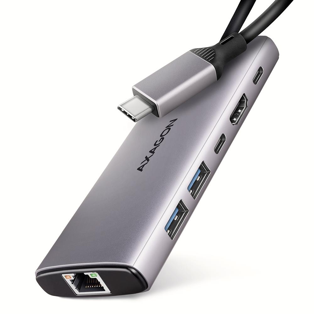 USB-C centrmezgls 6in1 10Gbps 0.15m HMC-6G2L Axagon