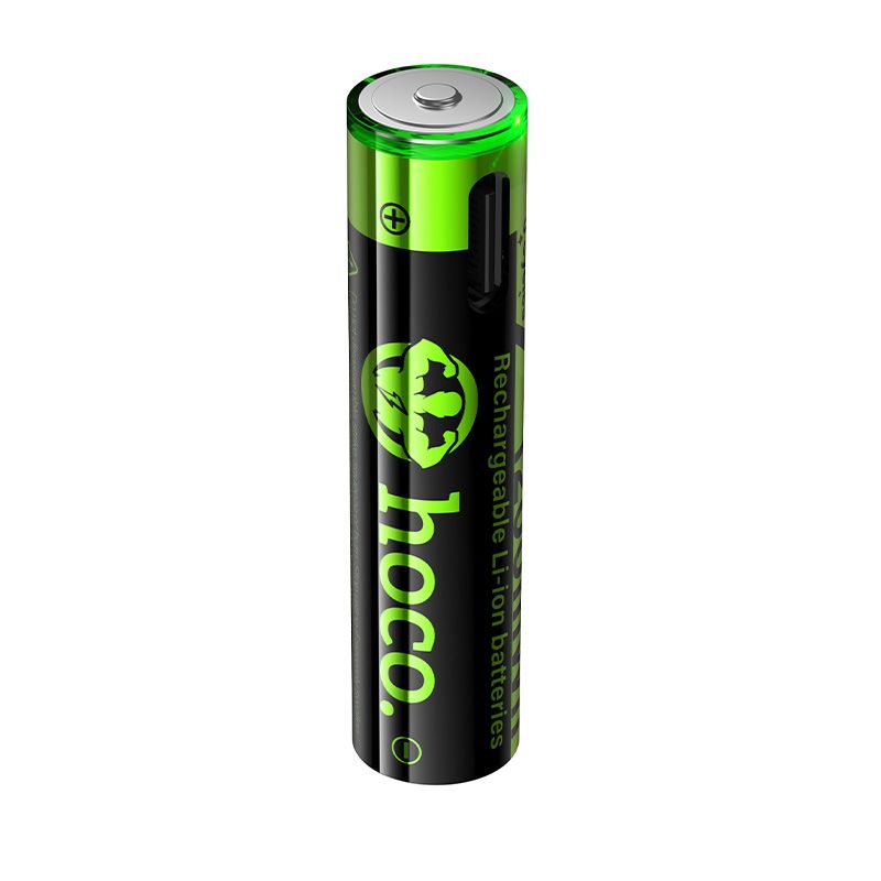Uzlādējama baterija R3 (AAA) 320 mAh ar USB C + kabelis USB A uz 2 x USB C 2 gab. Hoco JA4 melna