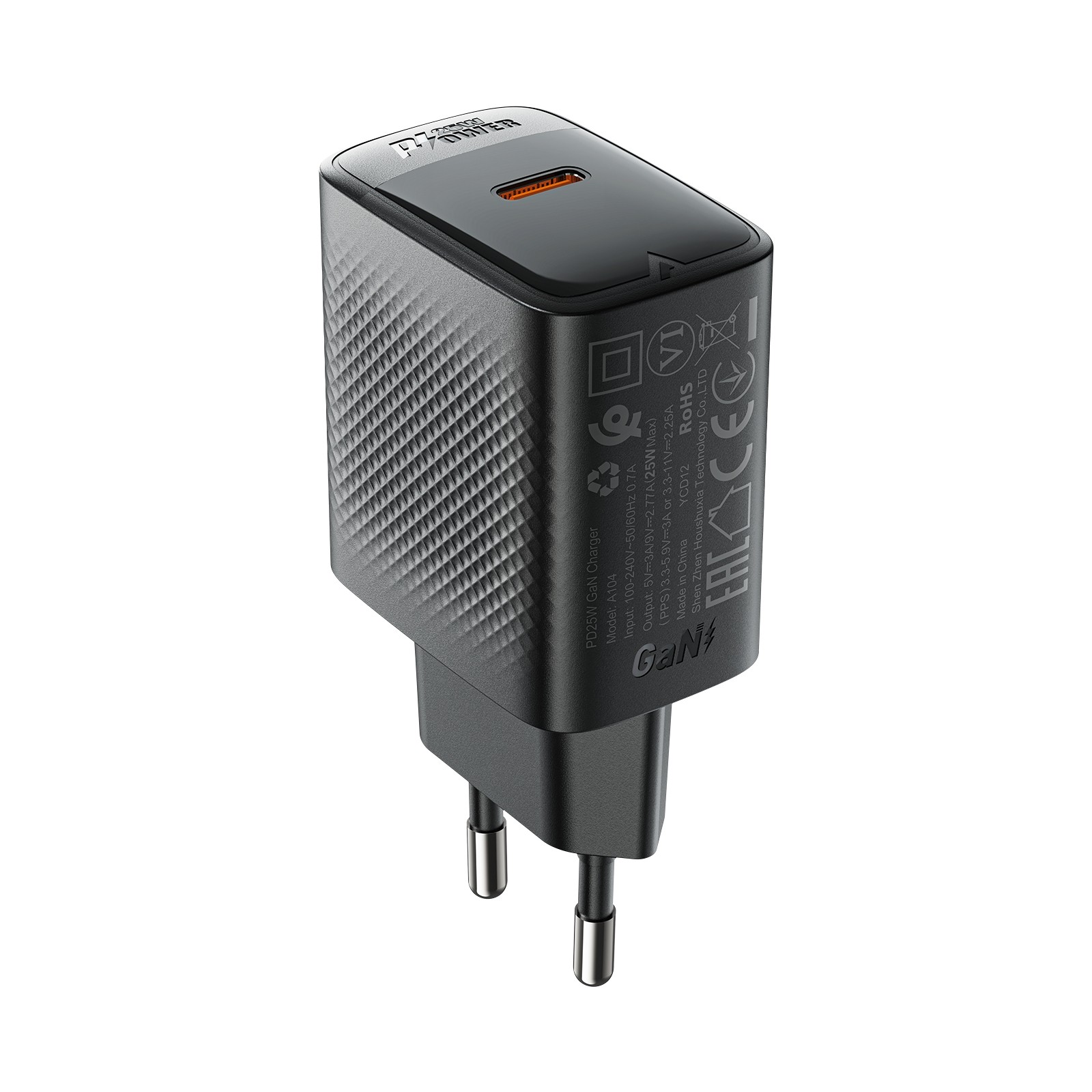 Acefast A104 tīkla lādētājs GaN USB-C PD SFC 25W - melns