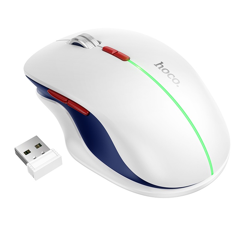 Bezvadu pele Hoco GM40 RGB balts