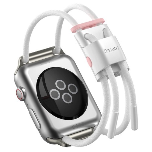 Siksniņa Baseus Lets go priekš Apple Watch Series 42 / 44mm balts/rozā