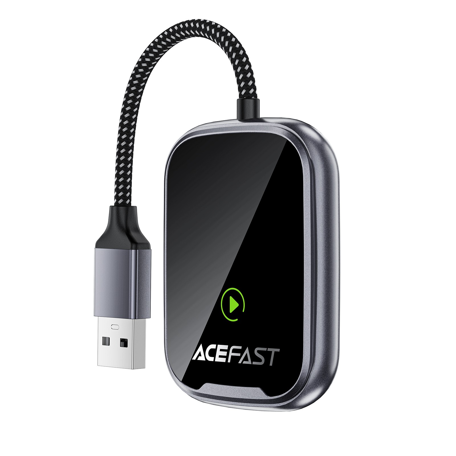 Bezvadu CarPlay/Android Auto adapteris Acefast QC1 melns