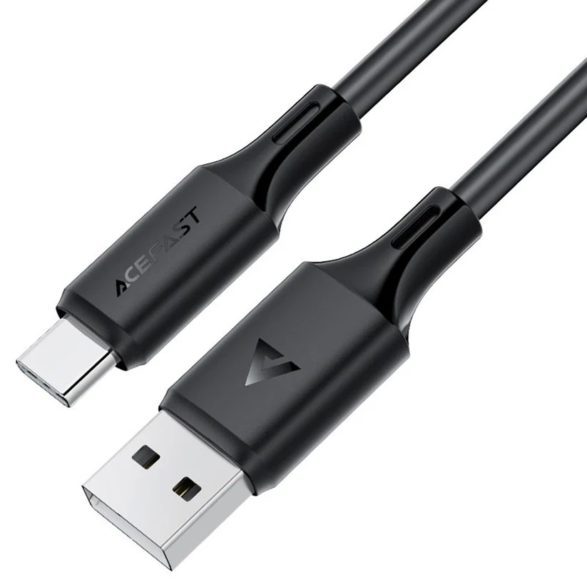 USB kabelis Acefast C17-04 USB-A uz USB-C 1.2m melns