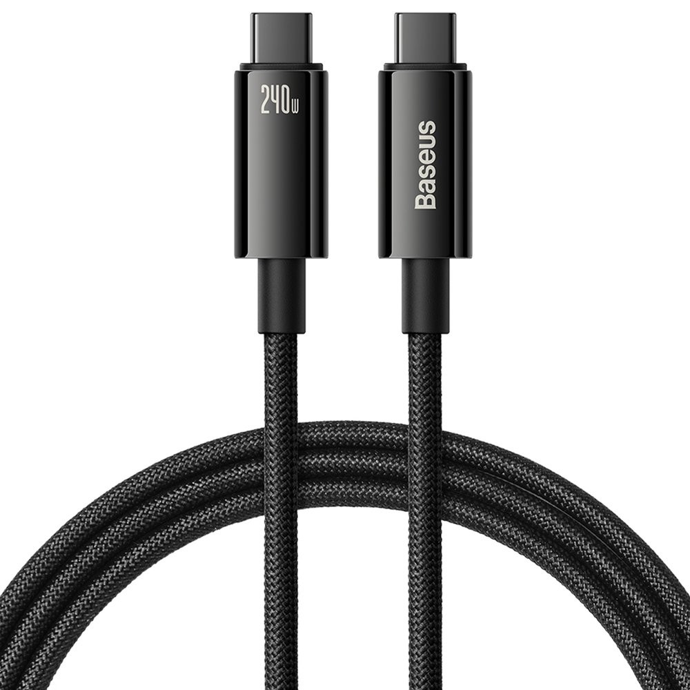 Baseus kabelis Tungsten PD USB-C - USB-C 1,0m melns 240W