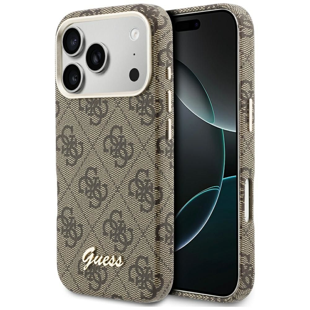 Guess 4G Script MagSafe futrālis iPhone 17 Pro - Brūns