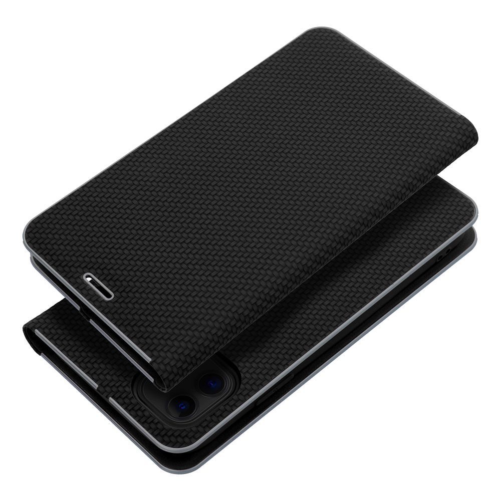 Viedtālruņa apvalks (m) - LUNA Book Carbon IPHONE 11 melns (m)