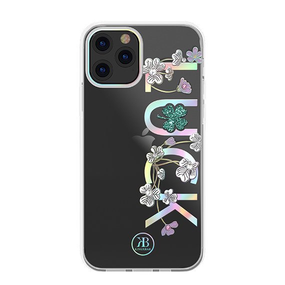 Kingxbar Lucky Series viedtālruņa apvalks dekorēts ar oriģinālajiem Swarovski kristāliem iPhone 12 mini caurspīdīgs