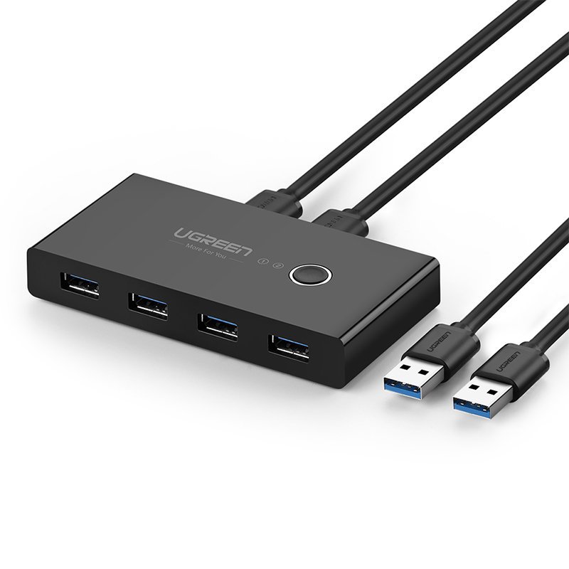 Ugreen sadalītājs HUB 4x USB 3.2 Gen 1 USB sadalītājs diviem datoriem melns (US216 30768)