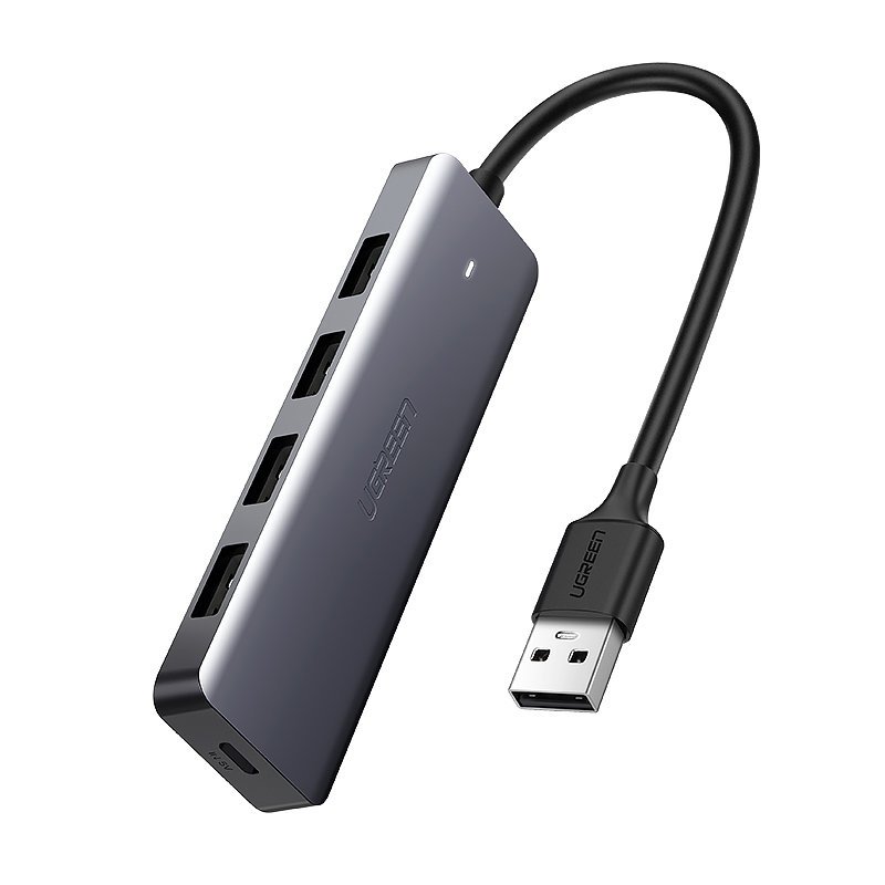 Ugreen Хаб USB-C 4-в-1 адаптер на 4x USB 3.0 + USB-C серый